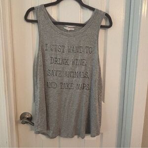 Graphic Tee - I just want to drink wine, save animals, take naps - Large